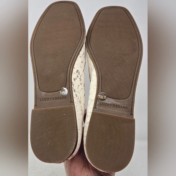 Lucky Brand Women's Canyen Leather Flat Loafer Shoes Slip On Size 7.5 Stucco - Picture 11 of 13